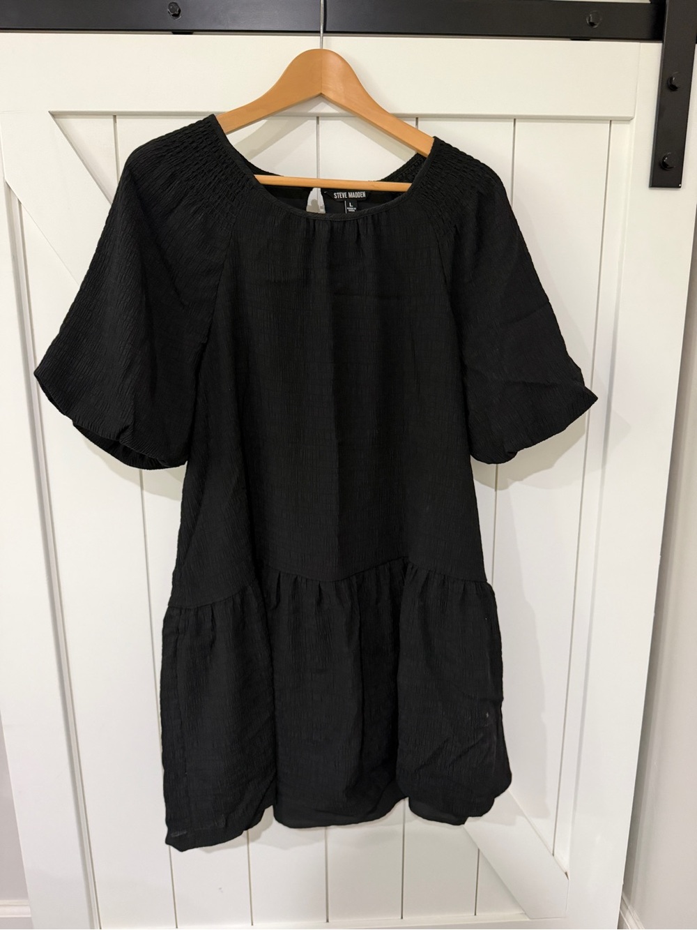 Steve Madden Black Sleeveless Top with Branded Neckline
